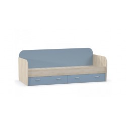 Кровать 424 "НИКА" синий Цвета (корпусная мебель)-Синий металл
