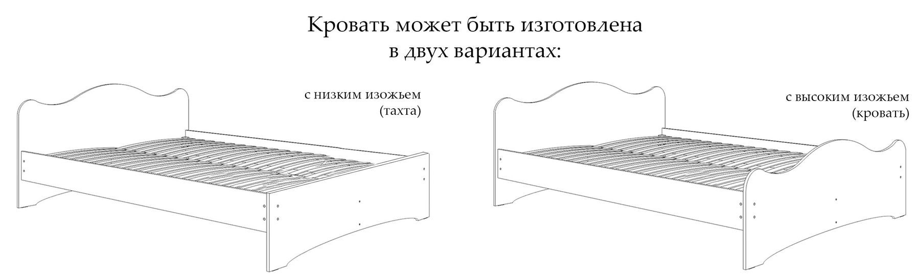 Кровать сатори из массива сосны