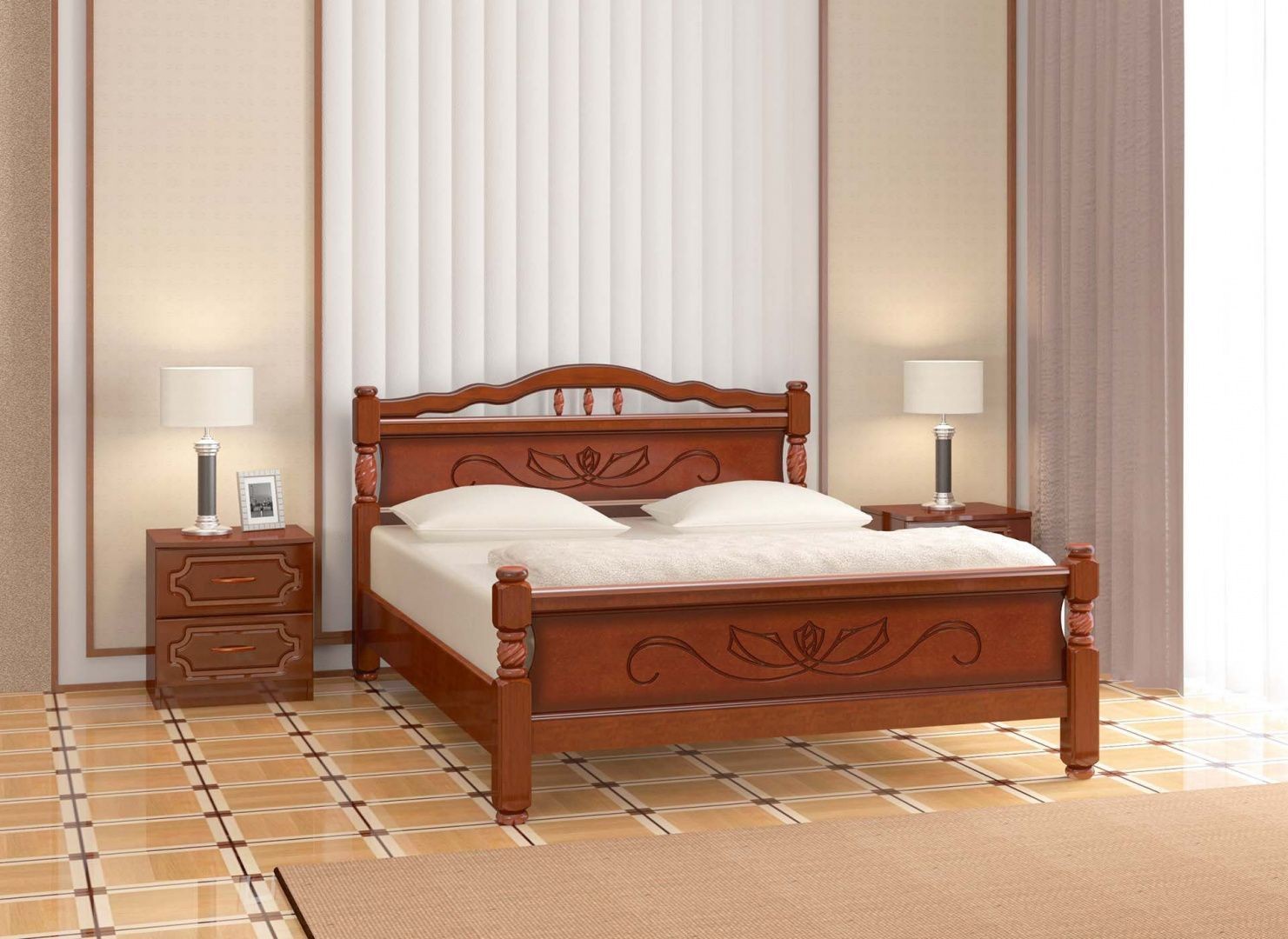 Кровать Карина-5 Браво мебель орех