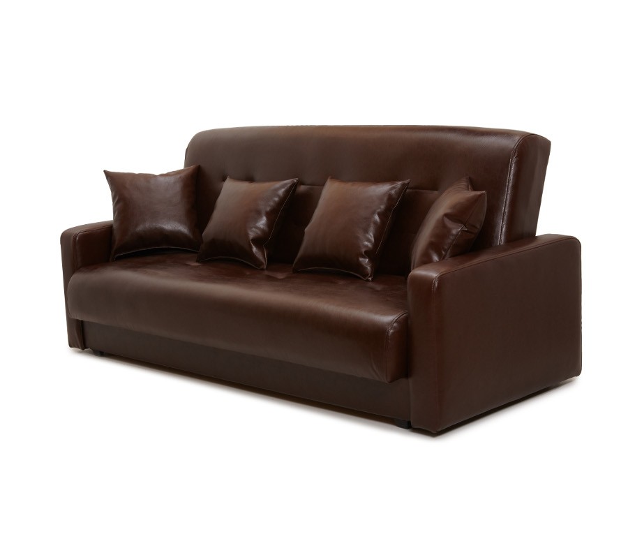 Диван Аккорд темно-коричневый (2 подушки в комплекте)