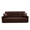 Диван Аккорд темно-коричневый с бежевой отстрочкой (2 подушки в комплекте)